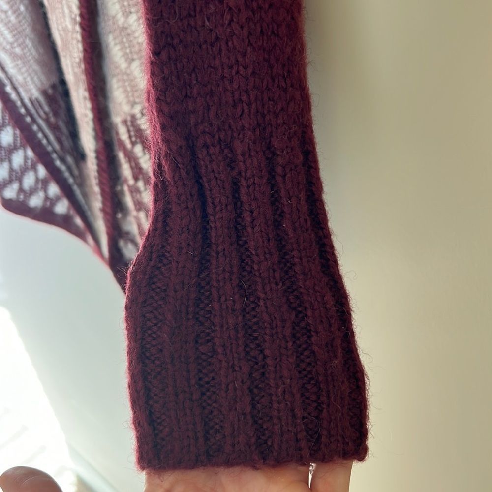 Ruby Moon Anthropologie Open Front Knit Wool Card… - image 3